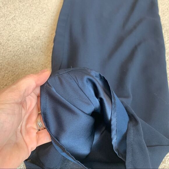 PRESTON & York Navy blue chiffon dress pants lined Sz M - Picture 6 of 12